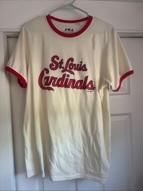 Cream Ringer Tee with Red Trim - CSA Logo